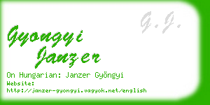gyongyi janzer business card